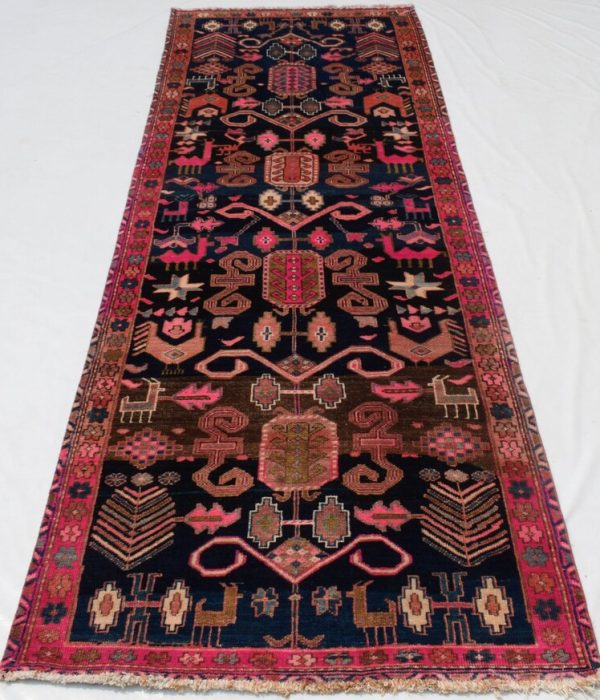 Handmade Vintage knotted rugs 316cm x 109cm 10.4 x 3.6 ft2