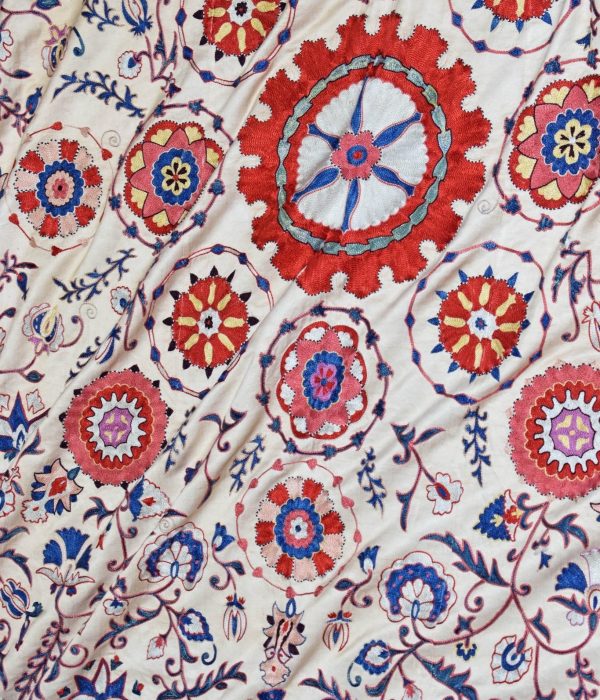 hand embroidered silk uzbek suzani